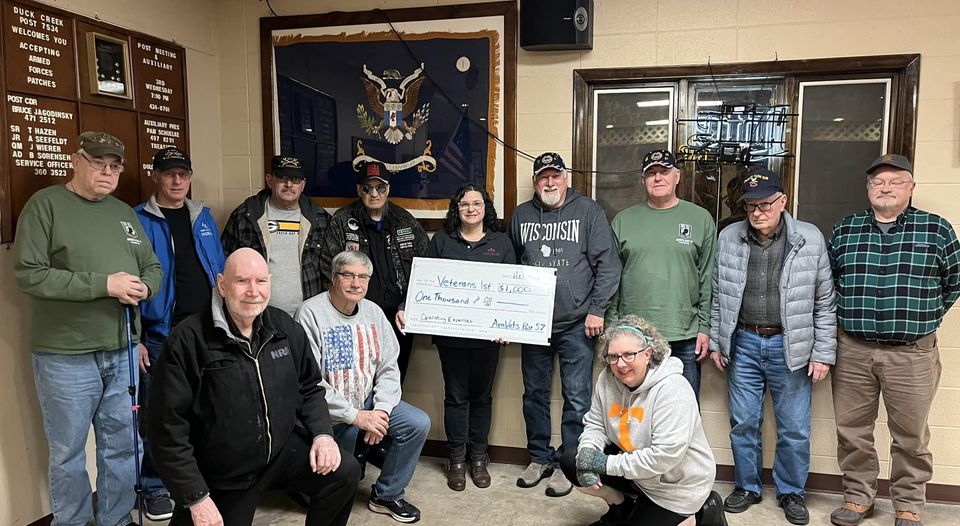 AMVETS Post 57 donation to Veterans 1st